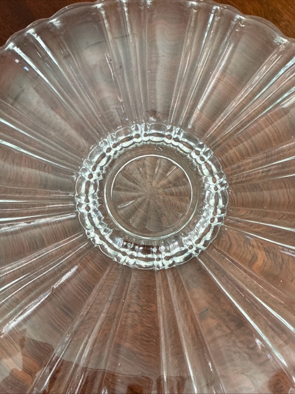 Anchor Hocking vintageClear Glass Decorative Serving Bowl vintage